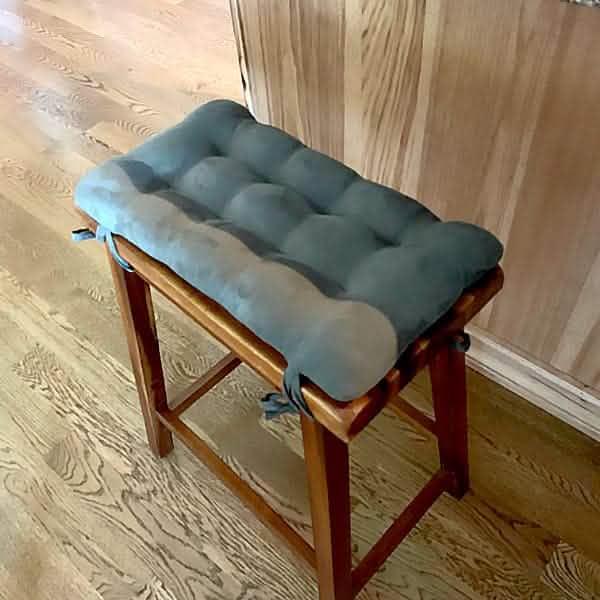 Micro-Suede Grey Saddle Stool Cushions - Barnett Home Decor - Gaucho Stool - Satori Cushions