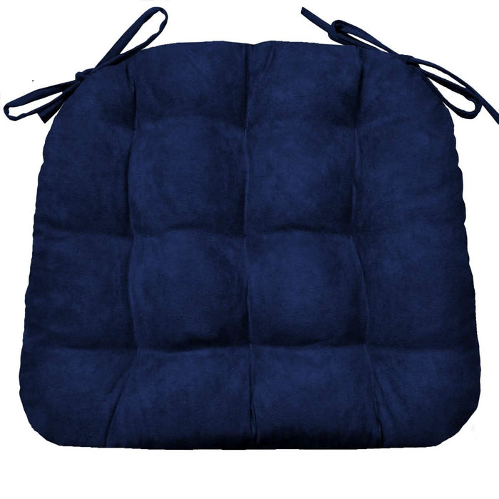 Micro Suede Royal Blue Dining Chair Cushions | Barnett Home Decor | Blue - Deep Blue