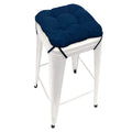 Micro-suede Royal Blue Square Industrial Bar Stool Cushion - Latex Foam Fill - Barnett Home Decor
