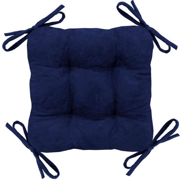 Micro-suede Royal Blue Square Industrial Bar Stool Cushion - Latex Foam Fill - Barnett Home Decor