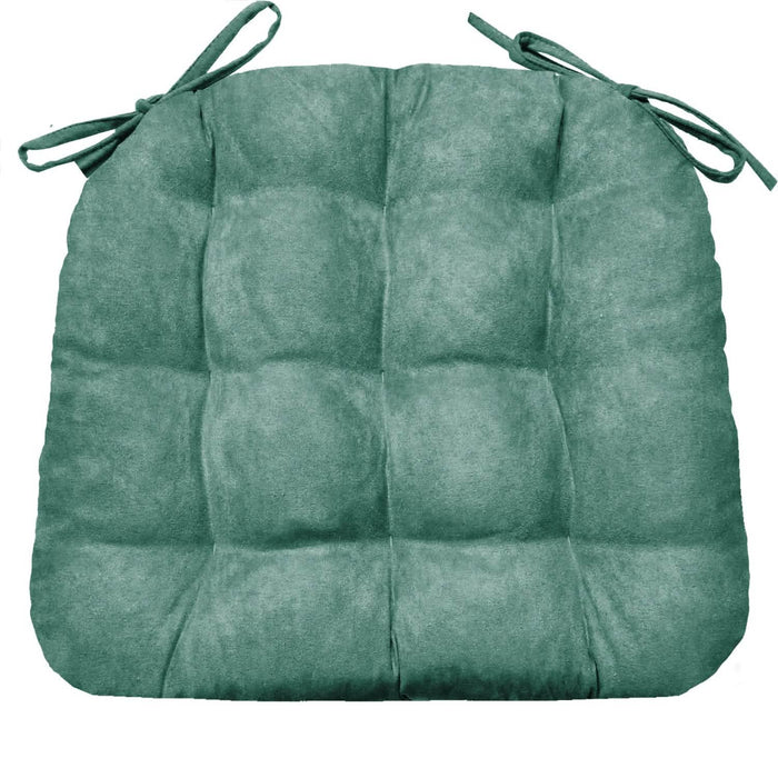 Microsuede Turquoise Dining Chair Cushion | Barnett Home Decor | Turquoise - Aqua - Azure - Teal Blue