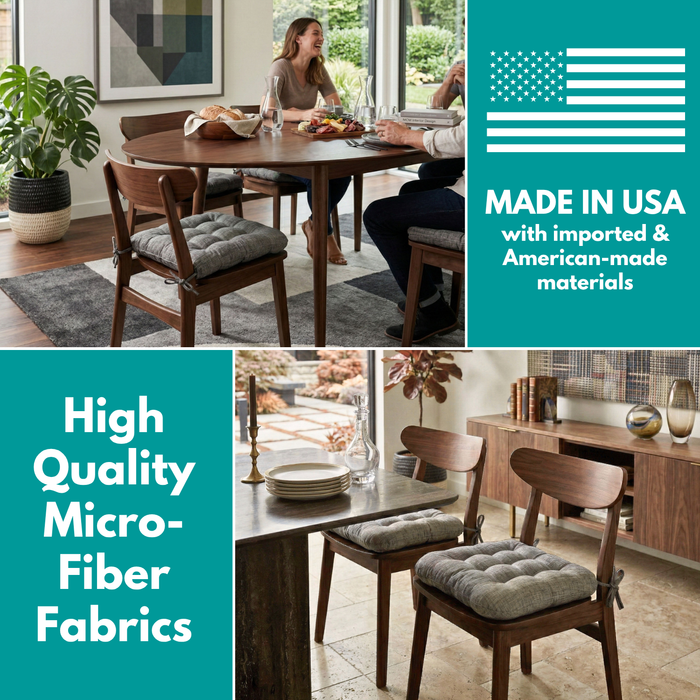 Micro-Suede Turquoise Dining Chair Pads - Latex Foam Fill - Solid Color Microfiber Ultra-Suede