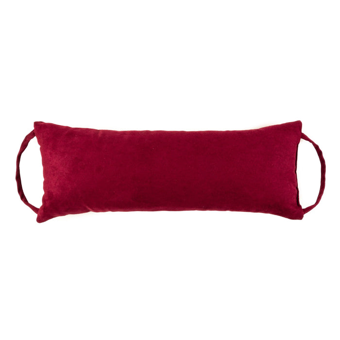 Barnett Home Decor | Microsuede Wine Travel Pillow | Burgundy Neck Roll Pillow |