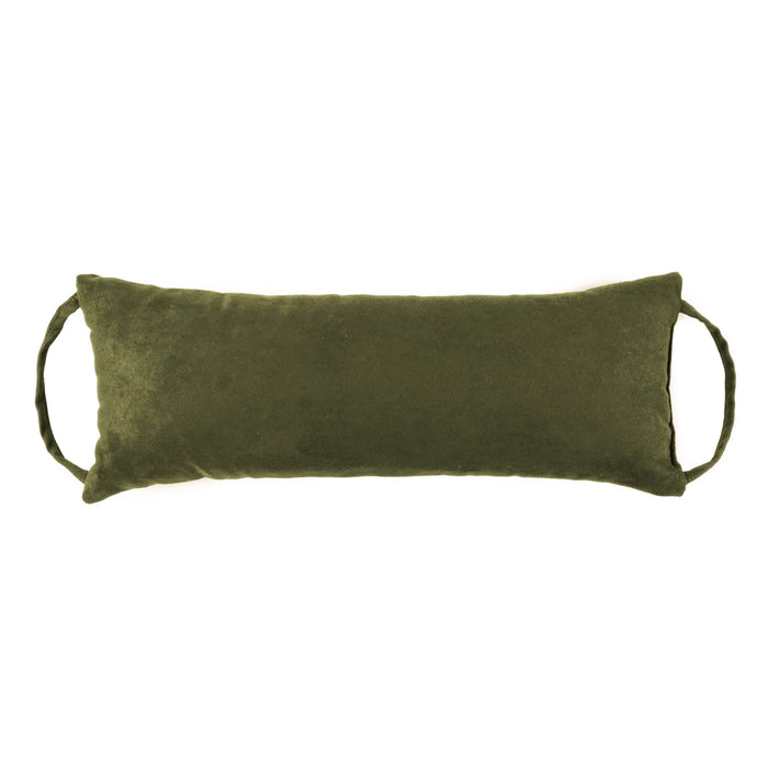 Barnett Home Decor | Microsuede Laurel Green Travel Pillow | Sage Green Neck Roll Pillow | Viridian Rocker Extender
