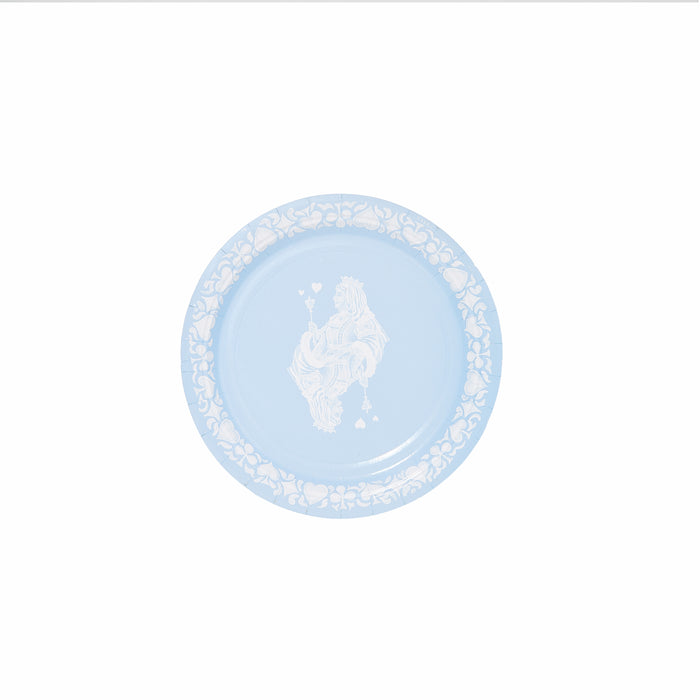 Mini Gwendolyn's G. McGee Queen of Hearts Bread and Butter Ice Blue Jasperware Paper Plate - 50 pack