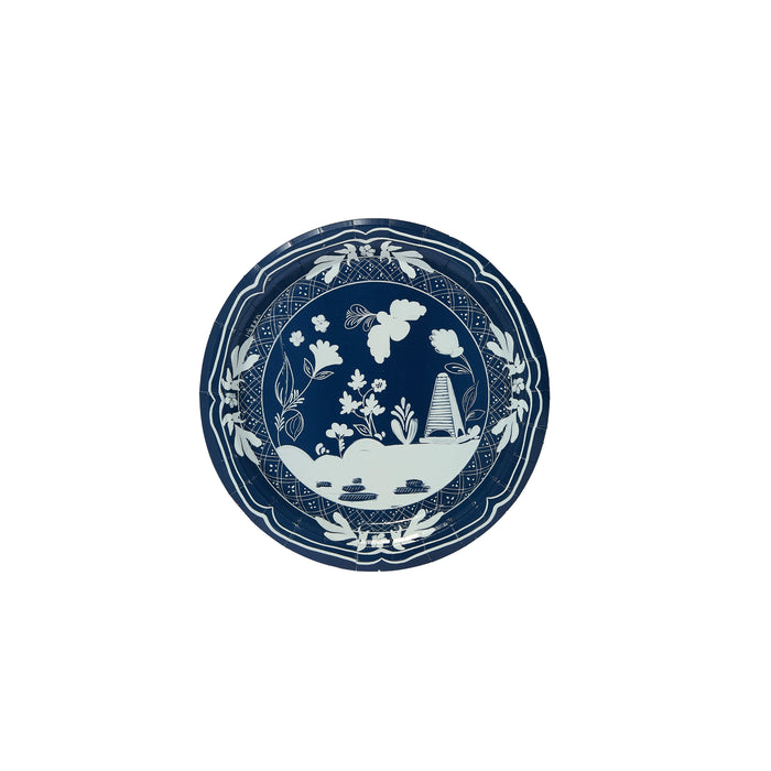 Mini Hors D'oeuvre Navy and Sky Blue Pavilion Beachside Paper Plate - 8 pack