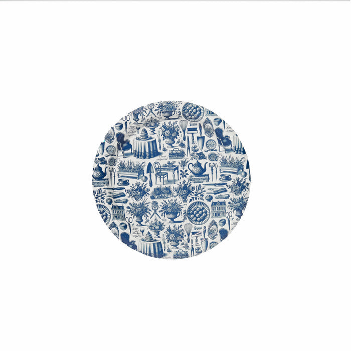 Mini Hors D'oeuvre Navy and White Martha Toile Paper Plate - 8 pack
