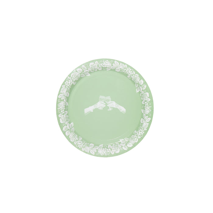 Mini Oset Babür-Winter's Curated Wines Mini Bread & Butter Mint Jasperware Paper Plate  - 50 pack