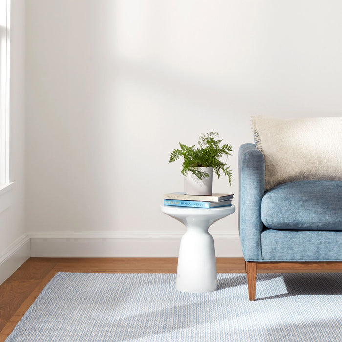 Miss Muffet French Blue Handwoven Cotton Rug Rug By Annie Selke