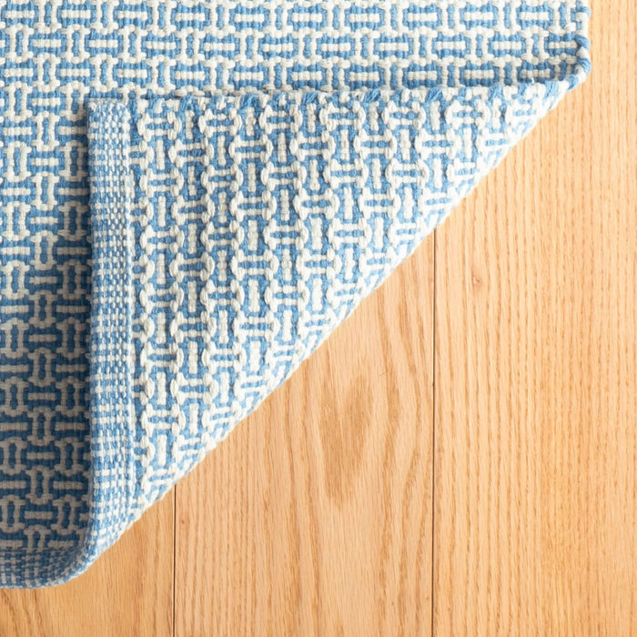 Miss Muffet French Blue Handwoven Cotton Rug Rug By Annie Selke