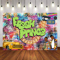 Mocsicka Fresh Prince Golden Chain and Car Birthday Backdrop-Mocsicka Party