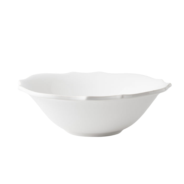 Large white ceramic serve bowl with a scalloped edge, 13-inch diameter, made in Italy.