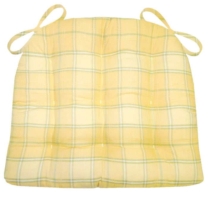 Morning Dew Sunshine Yellow  Dining Chair Pad - Latex Foam Fill - Made in USA