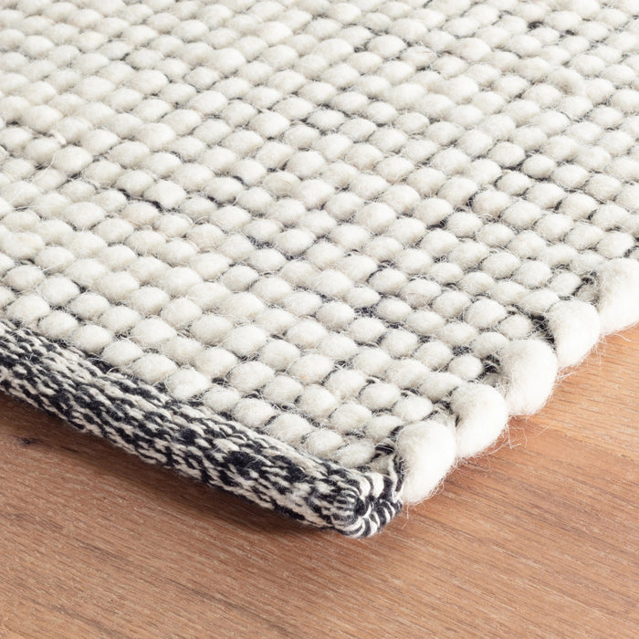 Network Black Handwoven Wool Rug Rug By Annie Selke