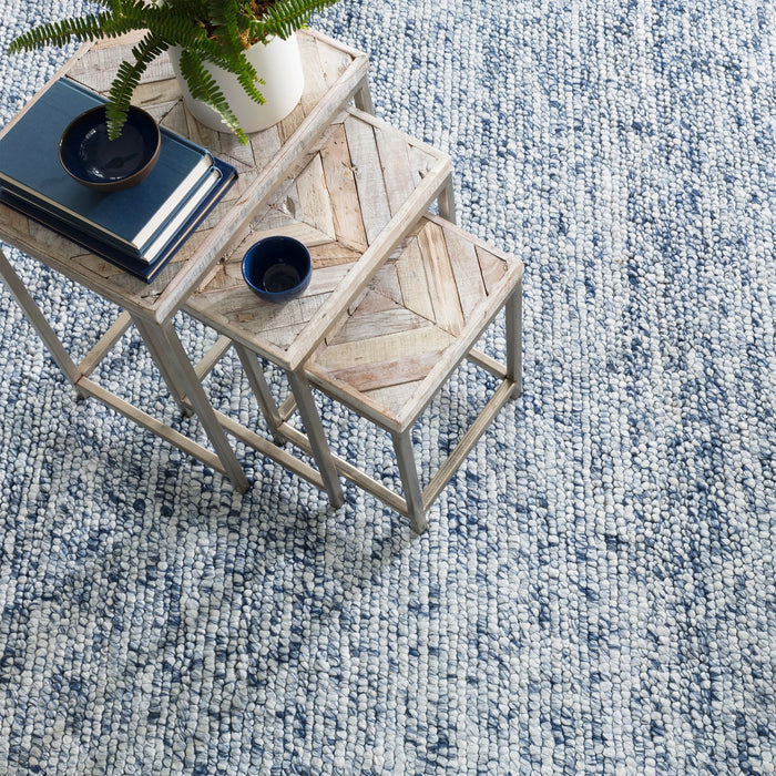 Niels Navy Handwoven Wool/Viscose Rug Rug By Annie Selke