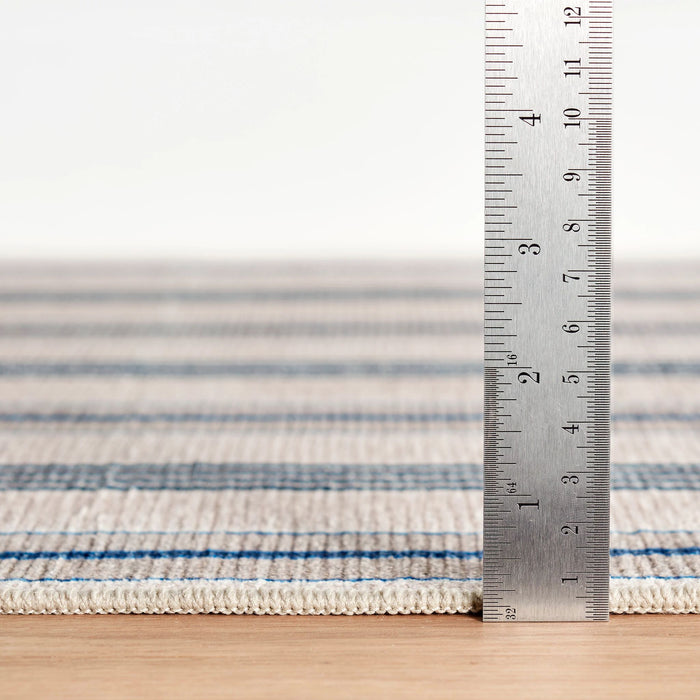 Nimes Ticking Neutral Machine Washable Rug Rug By Annie Selke
