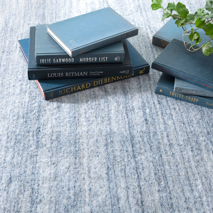 Nordic Blue Hand Loom Knotted Performance Rug Rug By Annie Selke