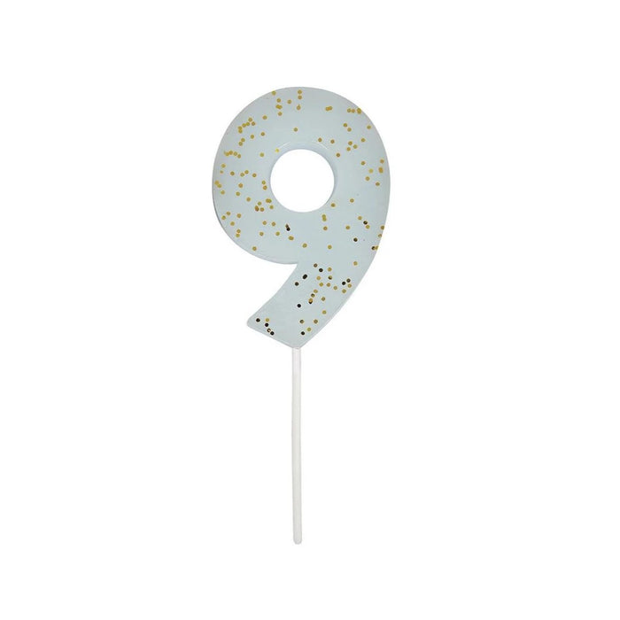 Number Candle 9 (Blue)