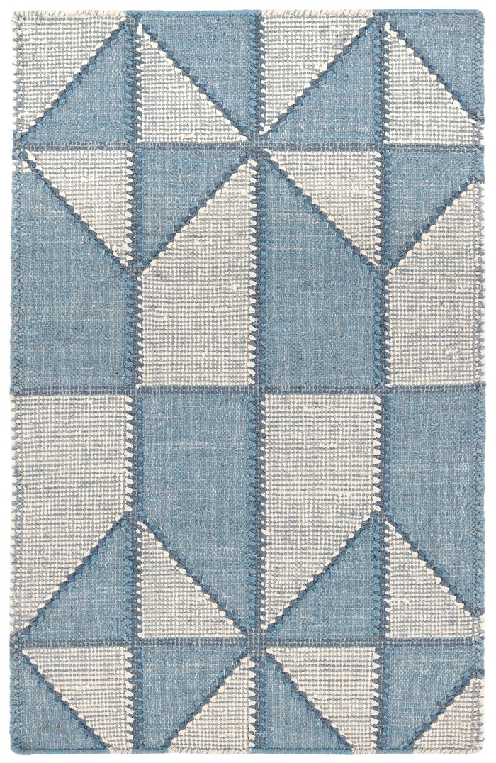 Ojai Blue Hand Loom Knotted Cotton Rug Rug By Annie Selke