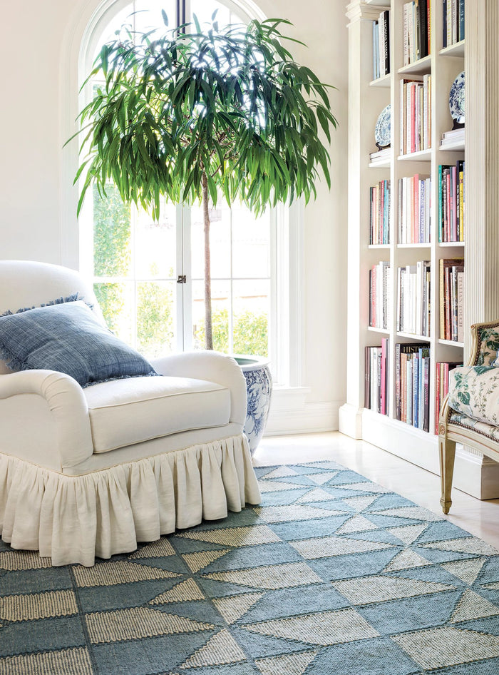 Ojai Blue Hand Loom Knotted Cotton Rug Rug By Annie Selke