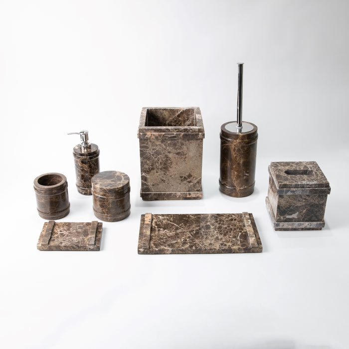 OTL-8PCS BATHROOM SET BROWN EMBRDR (264846579)