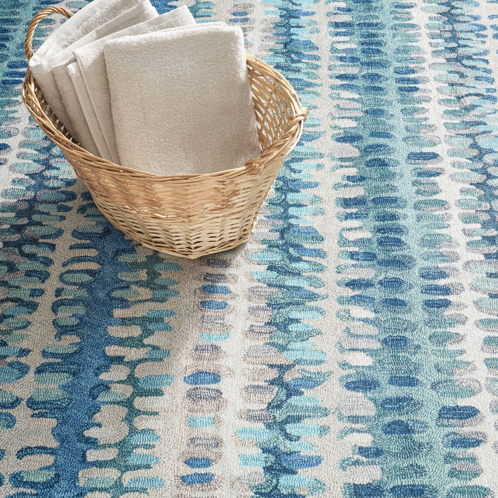 Paint Chip Blue Machine Washable Rug Rug By Annie Selke