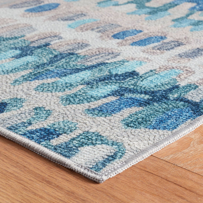 Paint Chip Blue Machine Washable Rug Rug By Annie Selke