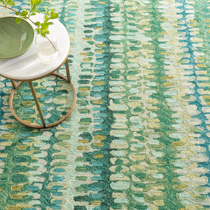 Paint Chip Moss Hand Micro Hooked Wool Rug Rug By Annie Selke