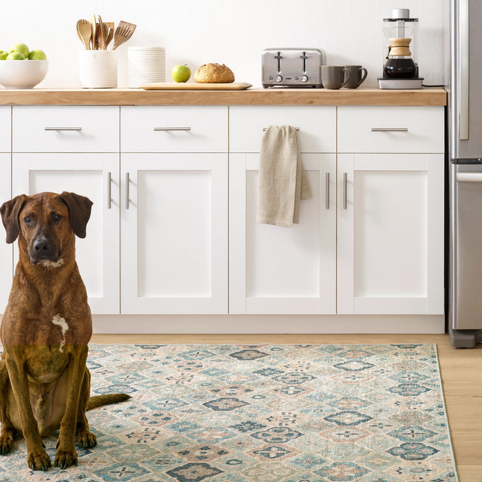 Pali Blue Machine Washable Rug Rug By Annie Selke