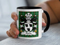 Parry Welsh family crest mug on Welsh National Tartan with black handle
