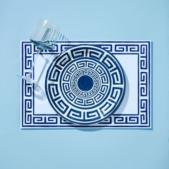 Pavilion Sky and Navy Greek Key Paper Placemat Pad