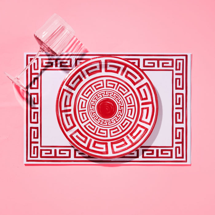 Pavilion Sky and Navy Greek Key Paper Placemat Pad