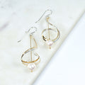 Pearl Mixed Metal Earrings