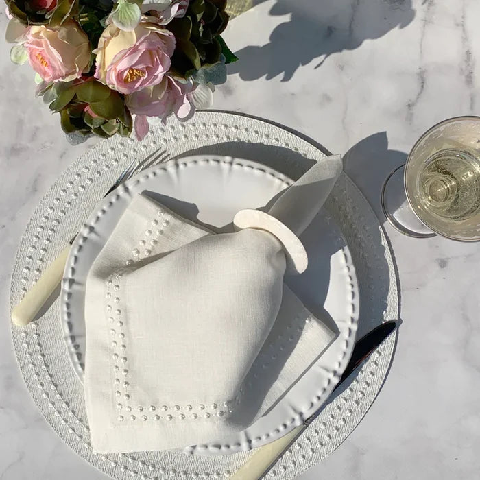 Pearls Napkin- White