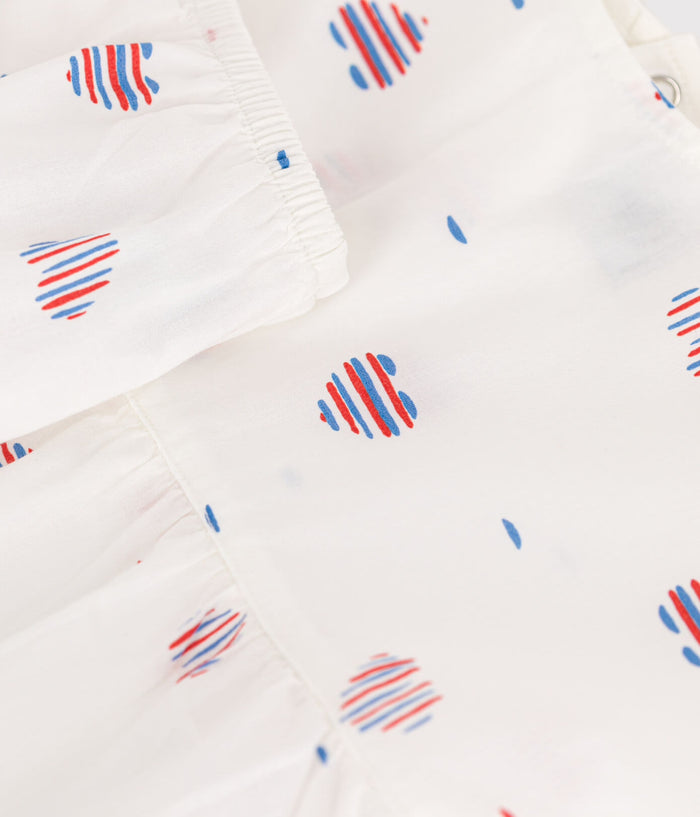 Petit Bateau Baby Girl Short Sleeve Stripe Hearts Dress & Bloomers