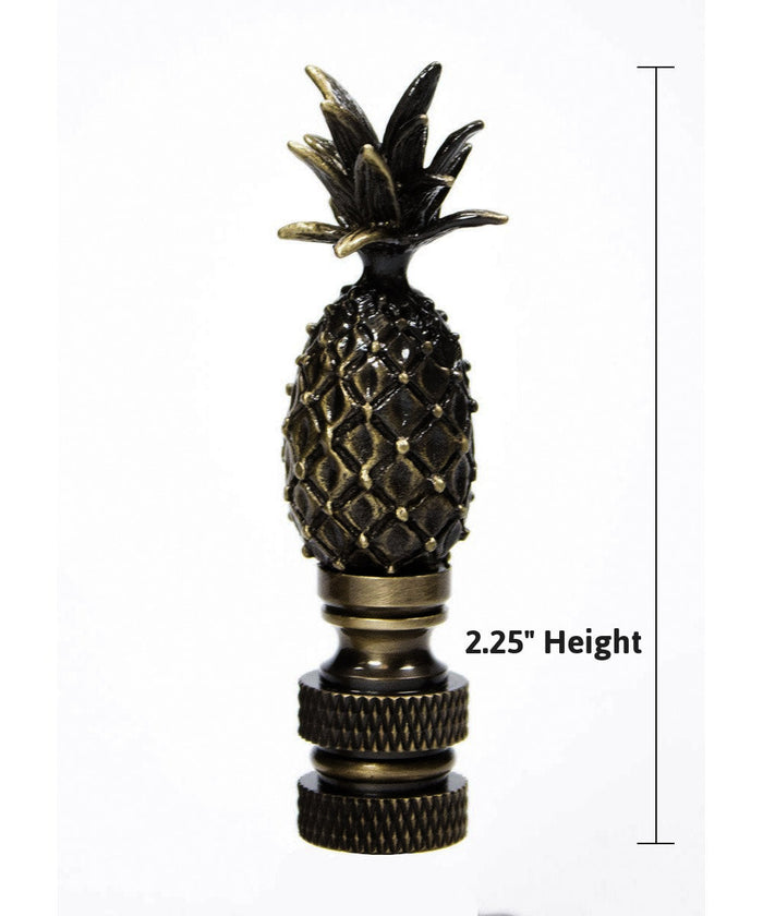 Pineapple Lamp Finial Antique Brass Metal 2.5"h Tall