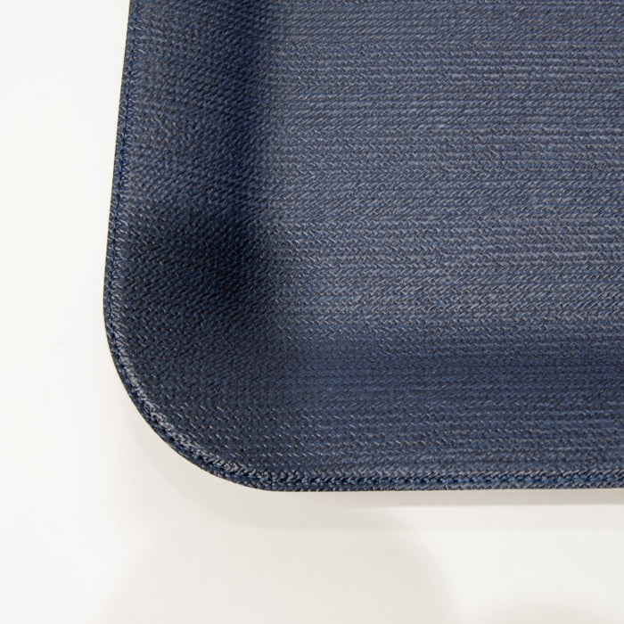 PLASTIC TRAY LARGE WITH HANDLE BRAID NAVY 55CMX40CM (202107462)