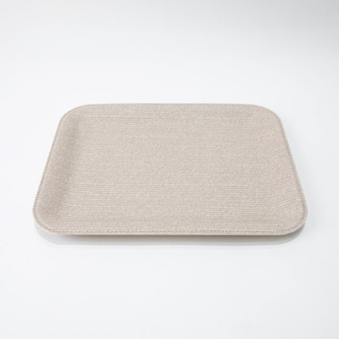 PLASTIC TRAY SMALL BRAID LATTE 33CMX25CM (202107456)