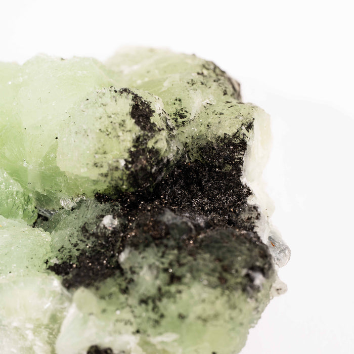 Prehnite w/ Black Quartz - Rough