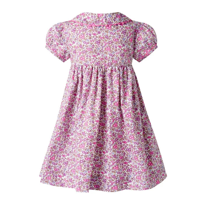 Rachel Riley Purple Floral Button Front Dress