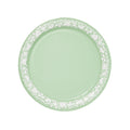 Queen of Hearts Dinner Mint Jasperware Paper Plate - 8 pack