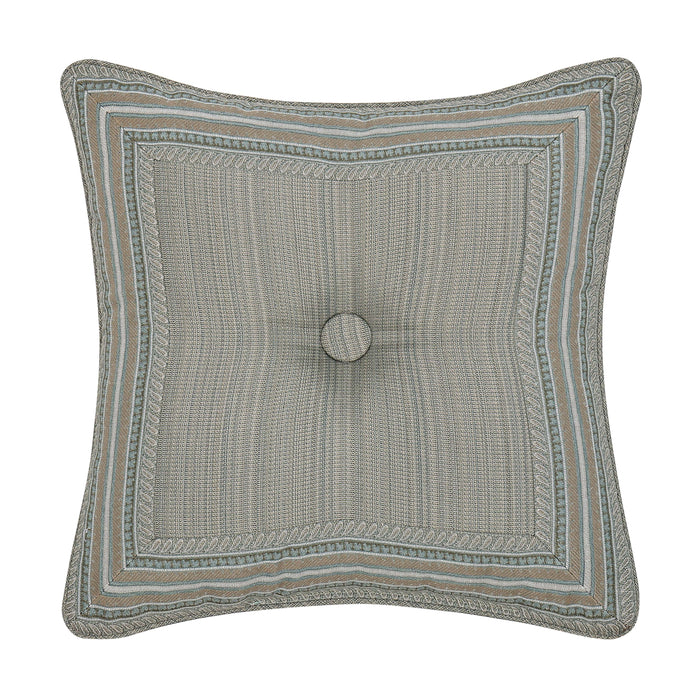 Raine Aqua Square Decorative Throw Pillow 18" x 18" Throw Pillows By J. Queen New York