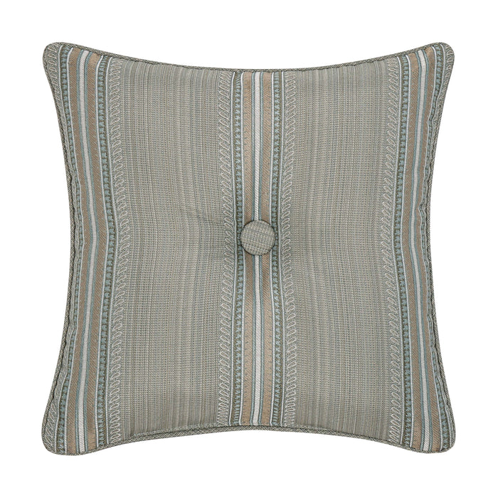 Raine Aqua Square Decorative Throw Pillow 18" x 18" Throw Pillows By J. Queen New York