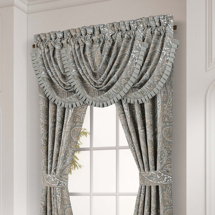 Raine Aqua Waterfall Window Valance Window Valances By J. Queen New York