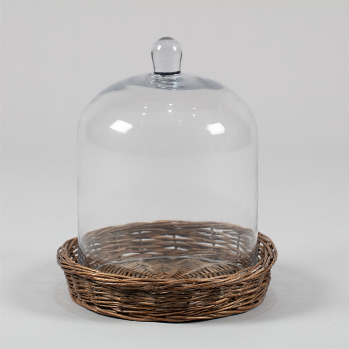 RATTAN STAND WITH GLASS COVER (202015840)