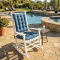 Rave Pacific Blue Porch Rocker Cushions - Latex Foam Fill, Fade Resistant