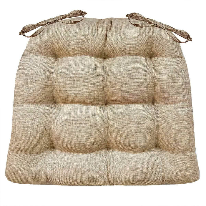 Rave Sand Indoor / Outdoor Dining Chair Pads - Latex Foam Fill, Solid Neutral Color | Tan | Natural