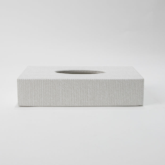 RECT.TISSUE BOX BRAID WHITE (202042168)