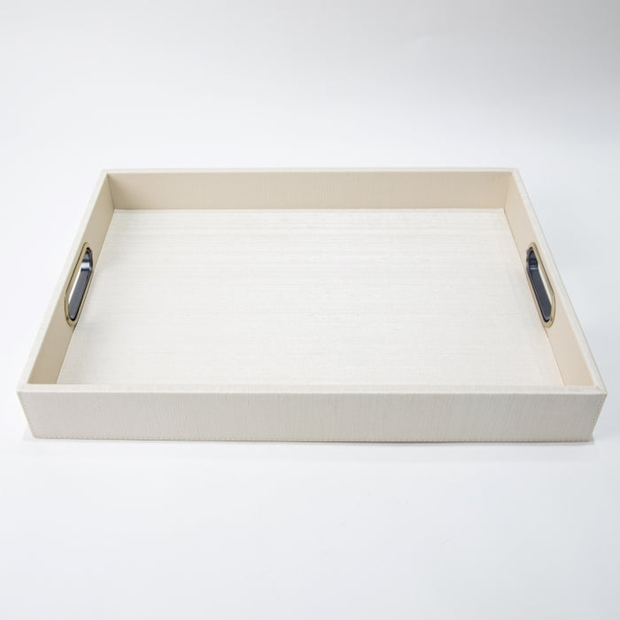 RECT.TRAY WITH HANDLE SILK IVORY 45CMX33CM (202107481)