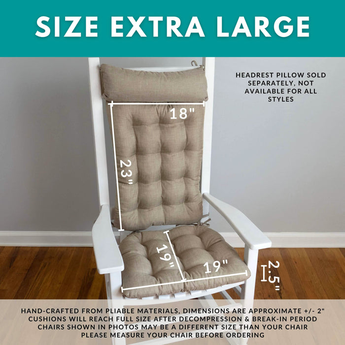 Rian Nautical Rocking Chair Cushions - Latex Foam Fill